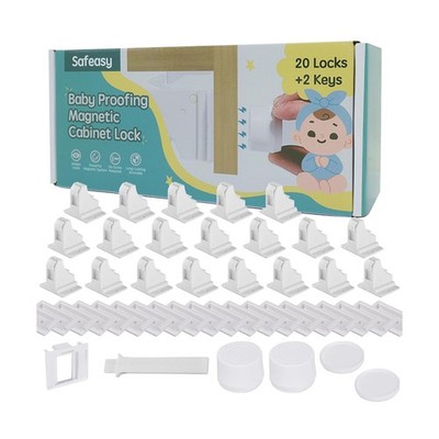 20 Pack Child Safety Magnetic Cabinet Locks - Safeasy Adhesive ... Fast USA SHIP