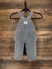 Vintage Round House Brand Overalls Toddler Size 24MO RR Pin Striped Denim USA