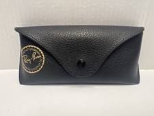 Ray-Ban Black Leather Clamshell Snap Case for Sunglasses  Glasses