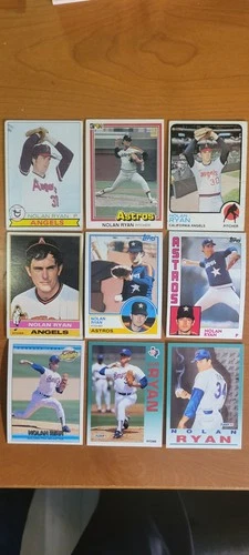 46 Nolan Ryan vintage baseball card lot70s,80s and 90s.