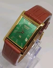 Vintage Seiko Slim Tank Mens Wristwatch   Green Dial
