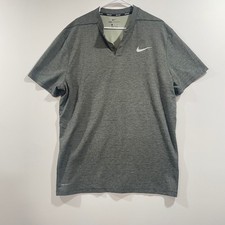 Nike Golf AeroReact Blade Collar Polo Shirt Gray Striped Mens XXL 854229-010