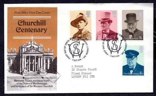GB - 1974 Churchill First Day Cover with House of Commons Postmarks
