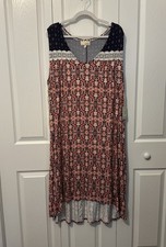 Dept222 Sleeveless Blouson A-Line Short Dress Multicolor Size 2X New