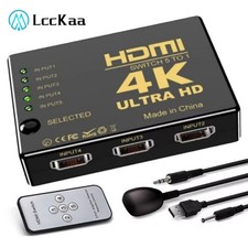 4K HDMI 2.0 Cable Splitter Switcher Box Hub IR Remote Control 3X1 Power 3 to 1