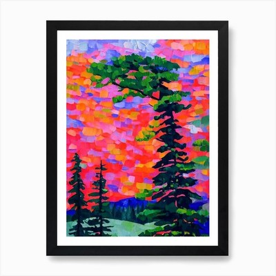 Lodgepole Pine Tree Cubist 1 Kunst Pr gerahmtes Wandbild Poster Leinwanddruck Bild