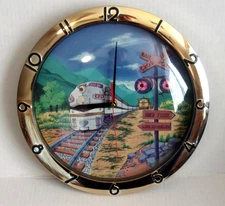 SHONTEK 12" Train Railroad Crossing Clock with Sound Effects