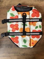 Small Dog Life Jacket – Floral High Visibility– Adjustable Straps – Size S