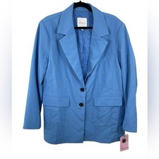 NWT Avec Les Filles Oversized Blazer Electric Blue Size XL Jacket