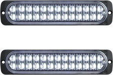 Pack of 2 Aluminum Housing Clear Lens White LED Reverse Backup Running Trailer L