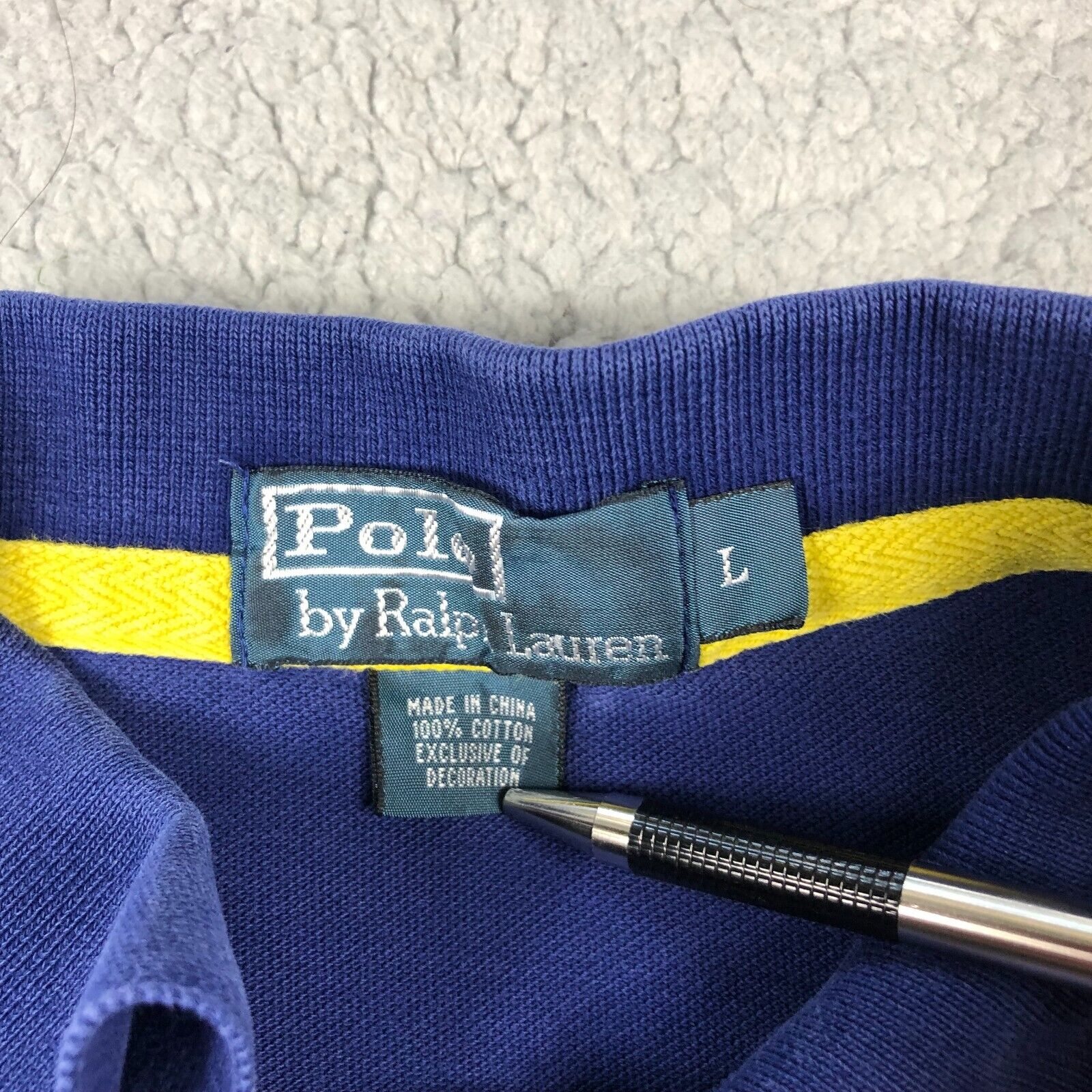 Polo By Ralph Lauren Large Royal Blue Collar Shirt Emblem Logo