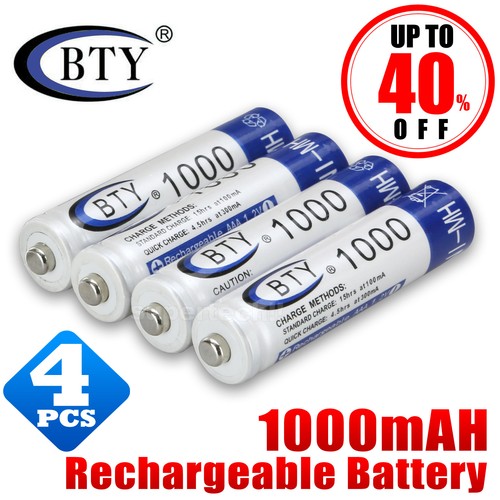 4X GENUINE BTY® AAA Rechargeable Battery Recharge Batteries 1.2V
