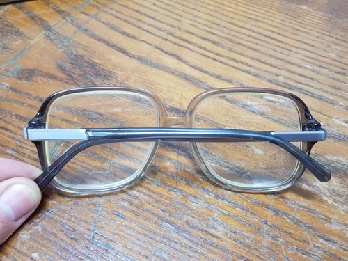 Vtg Oversized mens luxottica Eyeglasses Nice Rare glasses fade gray frame large - Picture 9 of 18