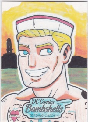 2019 Cryptozoic Bombshells III 3 Sketch Card Aquaman by Diego Valerio