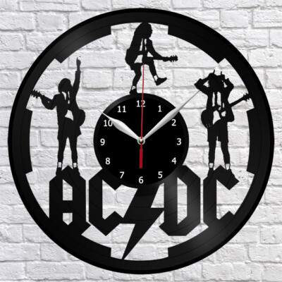 AC/DC HANDMADE Vinyl Record Wall Clock 12'' 30cm Wall Decor Vintage Fan Art 3769