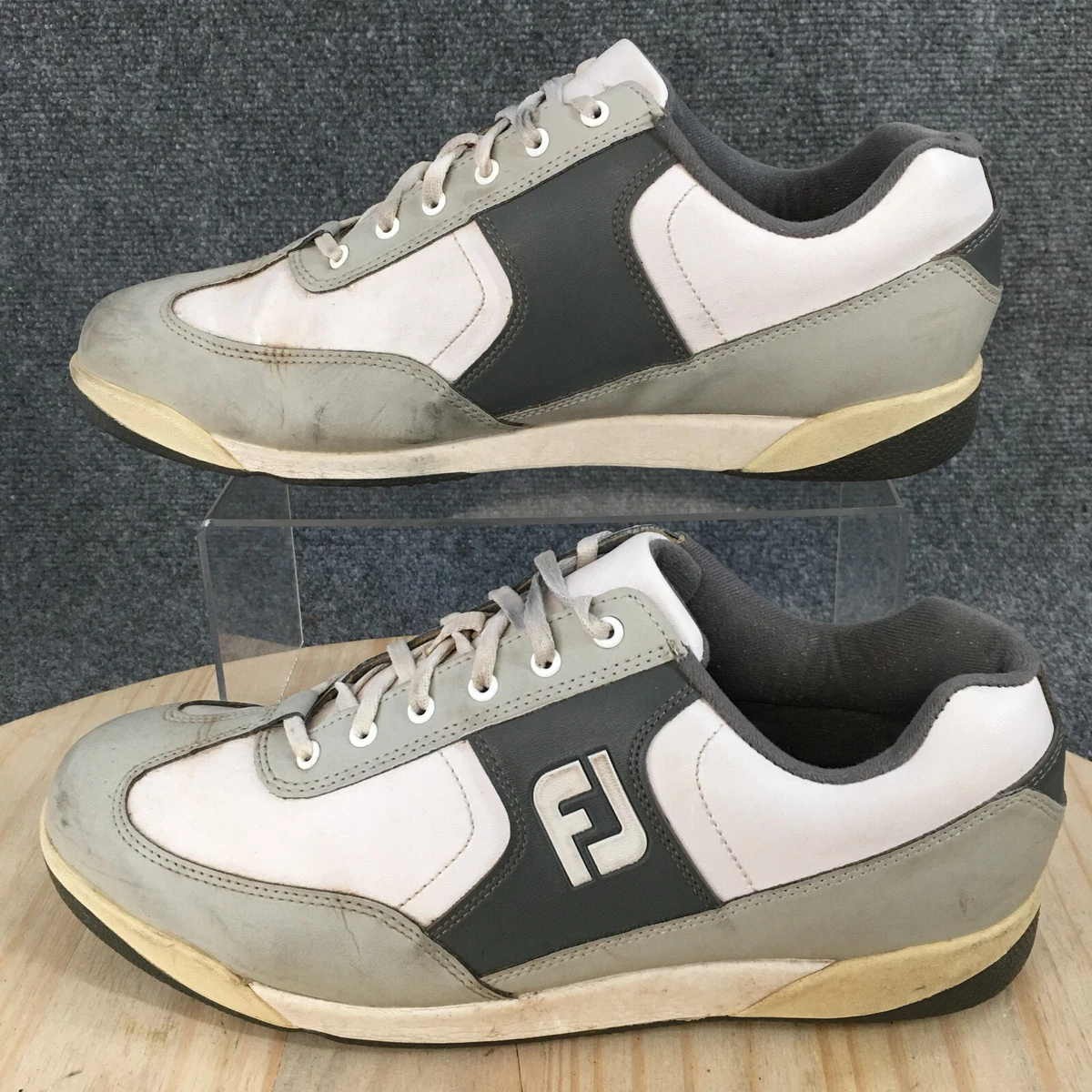 FootJoy Shoes Mens 9.5 M AWD Casual Golf 45332 Gray Leather LaceUp Spikeless