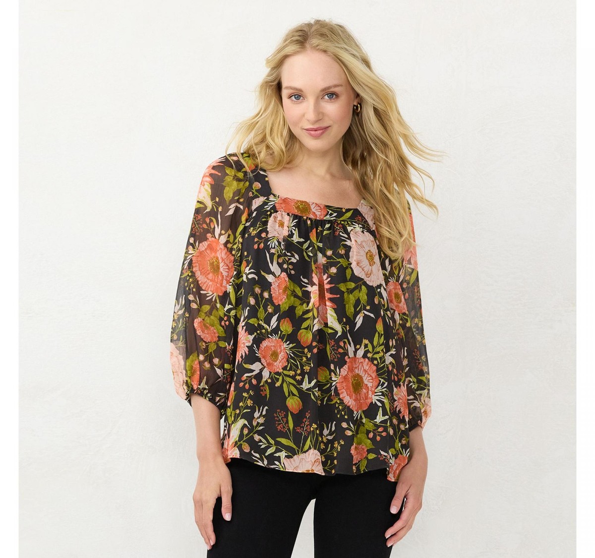 high low floral top