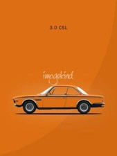 Poster - BMW CLS 1972, Minimalist Modern Orange - 4 Sizes - Imagekind