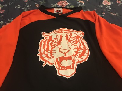 Maillot De Hockey Vintage Tigre Des Années 90 - Taille XL - Orange Et Noir - Ligue NHL - Occasion Rare