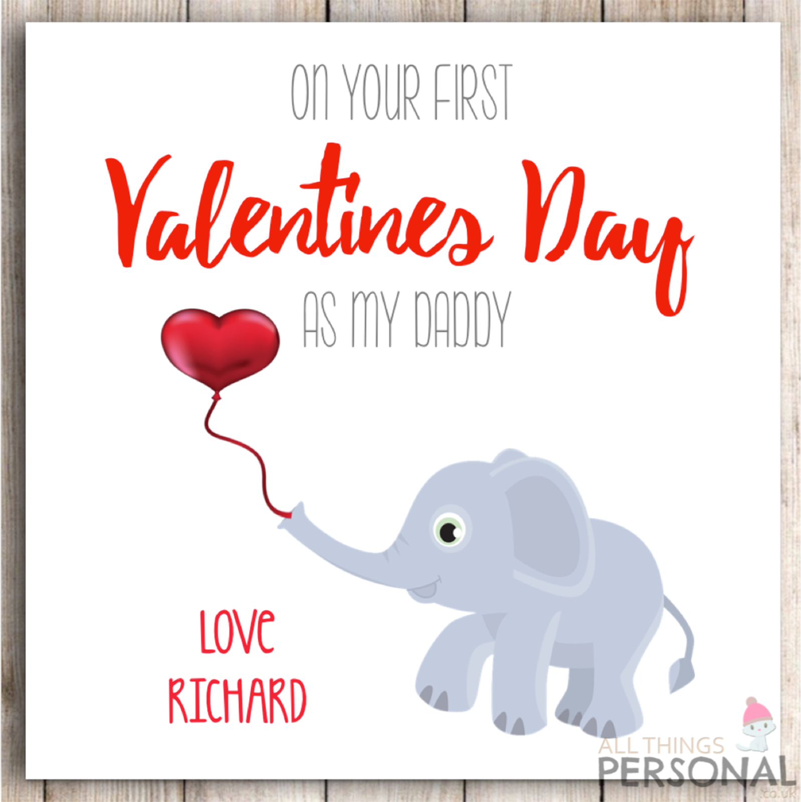 Personalised First Valentines Day as my Daddy Mummy Card 1st Baby Son Daughter