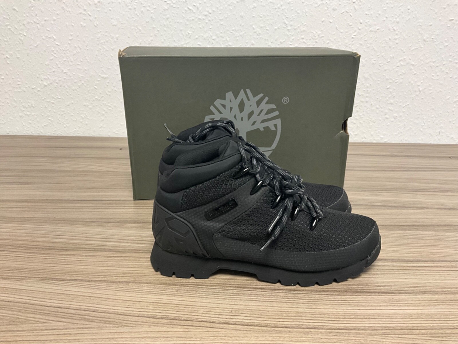 New Timberland Euro Sprint Mid Hiker Black uk 7 RRP £130 #UA73