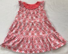 Tea Collection Size 2 Years Orange Floral Tiered Short Sleeve Cotton Twirl Dress