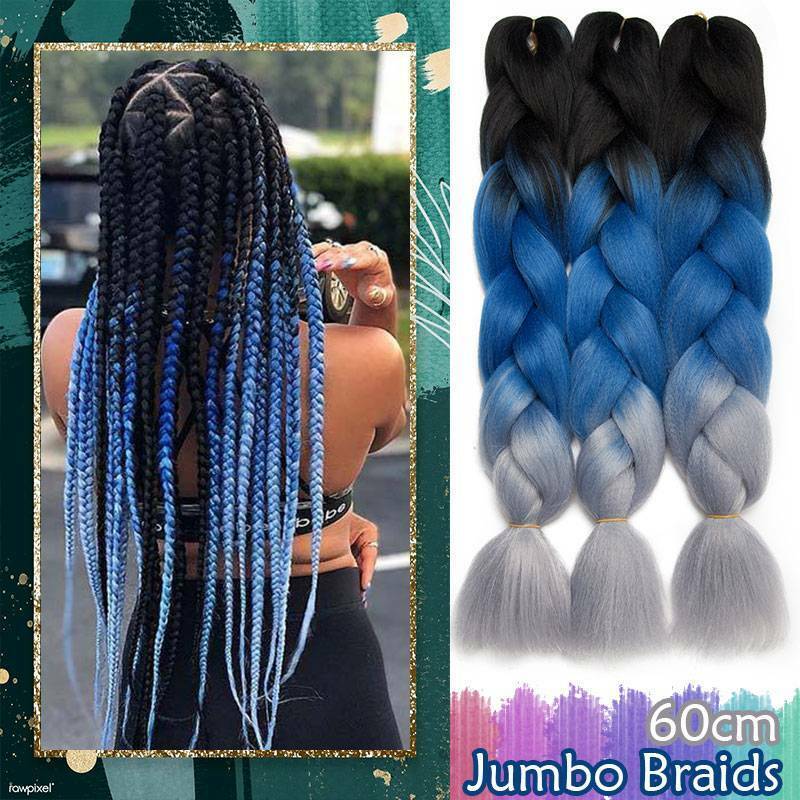 3Packs Long Jumbo Braid Hair African Braid Extension 24inch Box Braid Hair  Brown