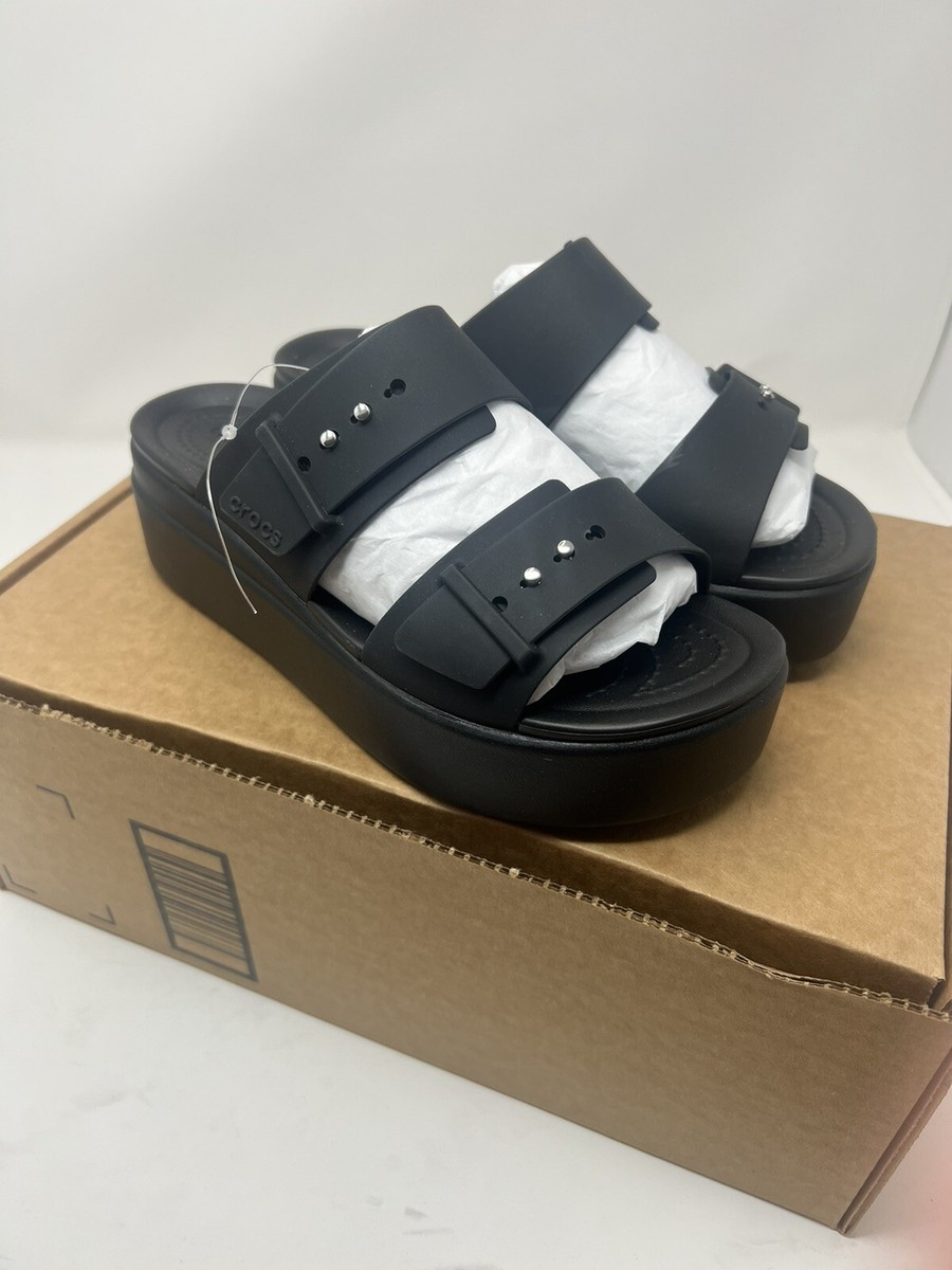 Crocs ブラック ミュール　W6 Brooklyn Woven Buckle - Crocs