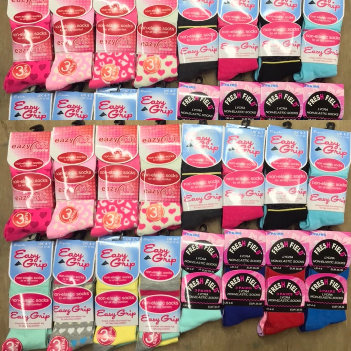 48 PAIRS OF LADIES NON-ELASTIC SOCKS ASSORTED SIZE 4-6 WHOLESALE JOB LOT.
