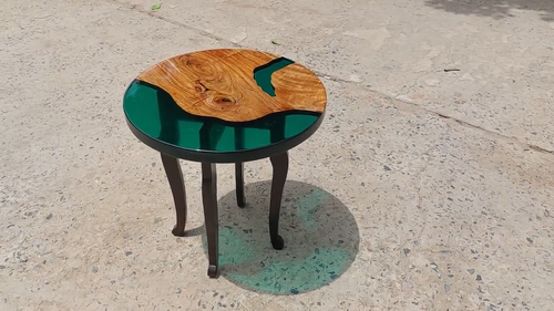 Epoxy Table, Live Edge Wooden Table , Epoxy Resin River Table, Round Natural Woo - Video 1 of 1
