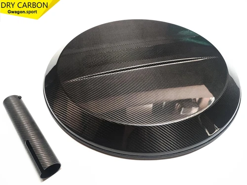 Matte Black Ring and BS Style Carbon Spare Tire Cover for G Class W463 W464 - Picture 3 of 7