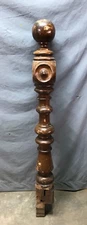 Antique Decorative Turned Wood Ball Top Finial Newel Post 5x55 VTG Old 1973-24B