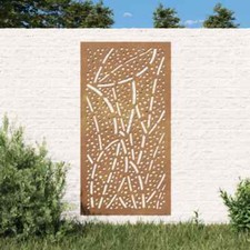 Wanddecoratie tuin bladontwerp 105x55 cm cortenstaal vidaXL
