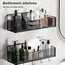 !Multipurpose Shower Caddy Shelf Organiser No Drill Wall Mounted Shower Shelve