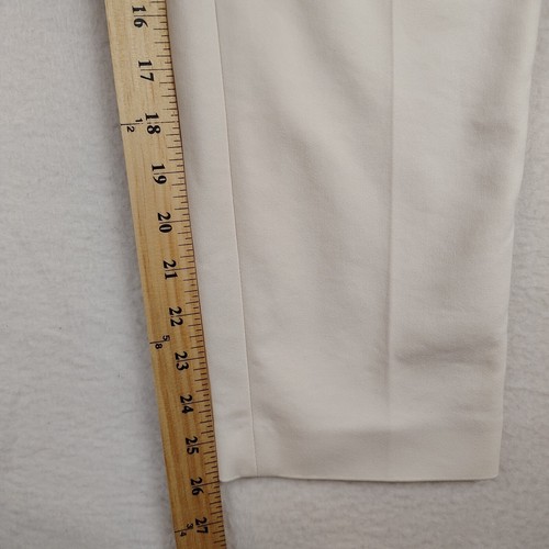 Pantaloni donna White House Black Market 6 bianchi Capri elasticizzati eleganti vita media - Foto 6 di 8