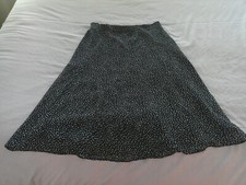 Vintage Liz Claiborne Navy Blue /Cream Floral Midi Lined Maxi Skirt 8