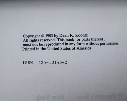 PHANTOMS DEAN KOONTZ 1983 1st Edition Berkley G.P. Putnam's Sons HC/DJ - Picture 4 of 4