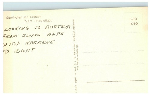 Sonthofen Germania RPPC cartolina d'epoca guardando all'Austria dalle Alpi svizzere 11890 - Foto 2 di 2