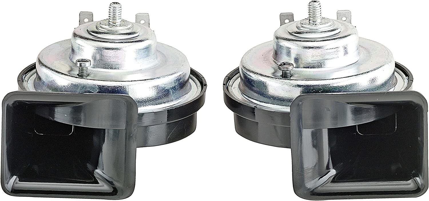 TROMBE BITONALI CLACSON Clackson AUTO MOTO Nero 2Pz 8 Amp 12V