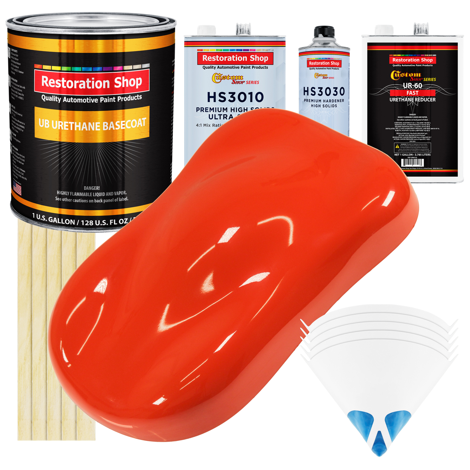 Hemi Orange Gallon Premium Urethane Basecoat Clearcoat Auto Paint Fast Kit