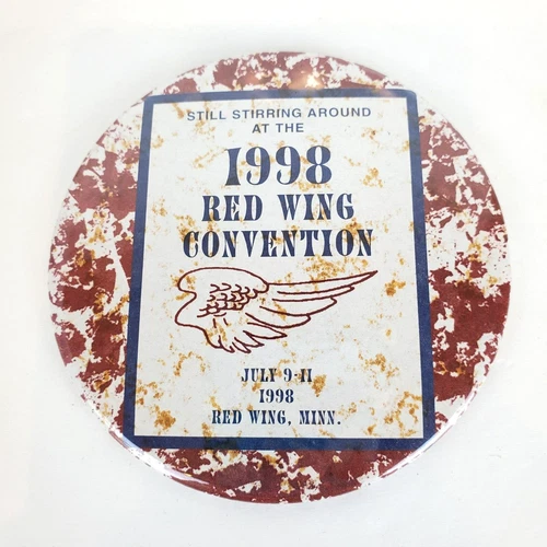Vintage Red Wing Pottery Convention Collectors Society Pinback Button 1998