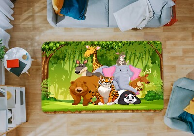 3D Cartoon Animal Tiger NAO1486 Game Rug Mat Elegant Photo Carpet Mat Fay