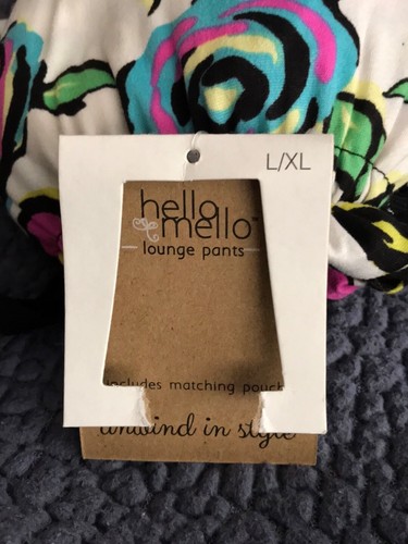Hello-Mello- "floral" Printed Lounge/Sleepwear Pants & Bag NEW - Picture 3 of 6