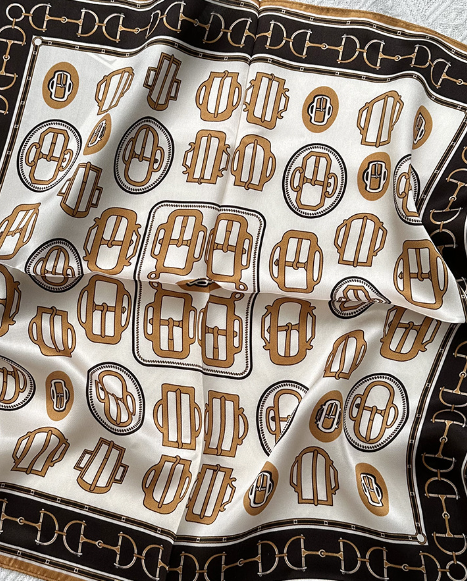 100% Mulberry Silk Square Scarf 53x53cm Fashion Printed Shawl for Women