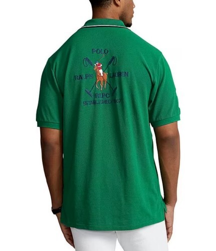 Polo Ralph Lauren Polo Shirt Men LT Green w/Embroidered Equestrian Pony NWT  FAB! - Main Image