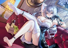 Anime girls big  cleavage artwork meion honkai Playmat Gaming Mat Desk
