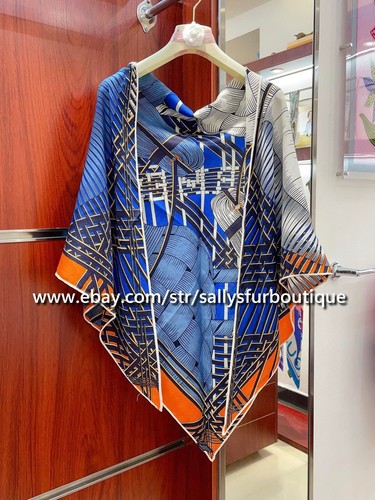 Sallys Boutique 70% Cashmere 30% Silk Wrap Scarf Knit Horse Print Triangle Shawl - Picture 44 of 66