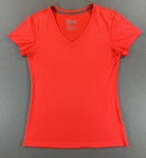 Nike DRI-FIT V-Neck T-Shirt Womens Small Pink/Red Activewear Workout Sports Gym
