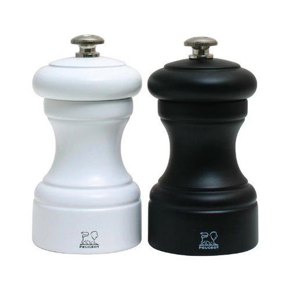 Peugeot Duo Pepper & Salt Mill Black/ White Mat - 10cm Black/White