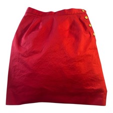 Vintage Ralph Lauren Red Cotton Mini Skirt Sz 8 NWT Made in USA Union Tag